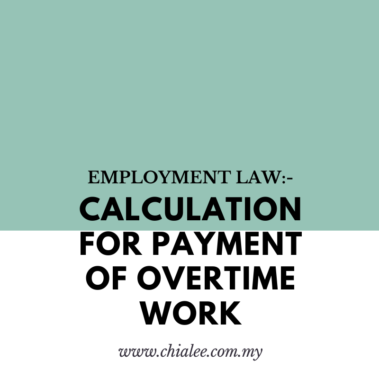 Employment Law: Calculation for Payment of Overtime Work